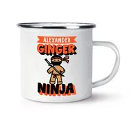 Personalizzato Zenzero Ninja Smalto Tazza Gingerbread Man Compleanno Divertente