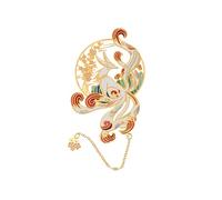 Personalizzazione dei segnalibri, Segnalibro in metallo orientale con catena pendente, 6 stili, confezione regalo(Style 6)