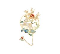 Personalizzazione dei segnalibri, Segnalibro in metallo orientale con catena pendente, 6 stili, confezione regalo(Style 2)