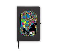 Perth Australia - Taccuino da viaggio con mappa della città, pagine bianche, copertina in similpelle, agenda, diario, quaderno di lavoro