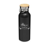 Perth Squid Nautical Sea Australia Coordinates Eco, Acciaio Inossidabile, Bottiglia Isolata, Coperchio in Bambù