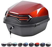 PERTID Bauletto da Moto 35L in Plastica Rigida, Top Case con Catadiottri, Blocco di Sicurezza Valigia Rigida Touring Universale Perfetto per Casco E Oggetti Personali