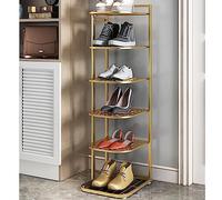 Scarpiera 10 Livelli - Portascarpe Verticale Stretto Organizzatore Scarpiera Salvaspazio - Scarpiera Alta Ingresso Armadio Corridoio (Color : Gold, Size : 6-Tier)