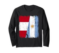 Perù Argentina Mezza Bandiera Peruviano Argentino Radici Maglia a Manica