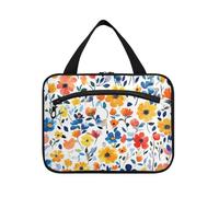 Perù Cantuta Beauty Flowers Hanging Large Travel Toiletry Bag con gancio, Designer Cute Toiletry Bag Hanging per Accessori per le Donne Lavoro bolso de maquillaje para Mujer L