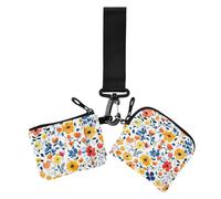Perù Cantuta Beauty Summer Flowers Colorato Doppio Portamonete Porta Carte di Credito Portafoglio Sottile Portatile Portasoldi da Donna con Cinturino da Polso per Signora 2 Confezioni, Perù Cantuta