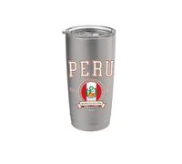 Perù Collegiate Varsity Crest Estd 1821 Repubblica del Perù Arte Bicchiere termico in acciaio inox doppia parete