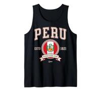 Perù Collegiate Varsity Crest Estd 1821 Repubblica del Perù Arte Canotta