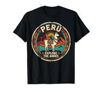 Perù Esplorare Il Lama Andes Viaggio Vintage Maglietta