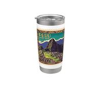 Perù Machu Picchu 1940 - Timbro vintage da viaggio Bicchiere termico in acciaio inox doppia parete