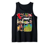 Perù, Mappa, e, Cultura, Icone, colorito, Viaggio, Illustrazione Canotta