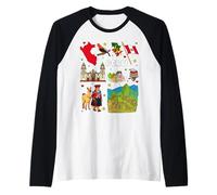 Perù, Mappa, e, Cultura, Icone, colorito, Viaggio, Illustrazione Maglia con Maniche Raglan
