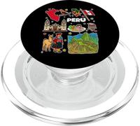 perù, mappa, e, cultura, icone, colorito, viaggio, illustrazione PopSockets PopGrip per MagSafe
