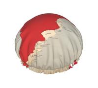 Perù Posizione Bandiera Mappa Cuffie da Doccia Donne Riutilizzabili Grande Cuffia da Doccia Uomini Quickdry Cura Dei Capelli Lungo Breve