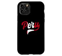 Perù Retro Typeset Design Love Bandiera Peruviana Colori Logo Custodia per iPhone 11 Pro