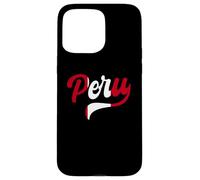 Perù Retro Typeset Design Love Bandiera Peruviana Colori Logo Custodia per iPhone 15 Pro Max