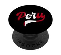 Perù Retro Typeset Design Love Bandiera Peruviana Colori Logo PopSockets PopGrip Adesivo