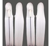 Perücke für Anime-Perücken, Cosplay, Weihnachten, 150 cm, langes, glattes Haar, verdickendes 701G, universeller Kostümstil, Schwarz-Weiß, Silber, Rot, Gelb, Farbe: Zf150-2 (Weiß 700G)
