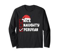 Peruvian Christmas Wear Funny Perù Xmas Cheklist Maglia a Manica
