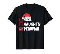 Peruvian Christmas Wear Funny Perù Xmas Cheklist Maglietta