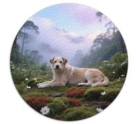 Peruvian Inca Orchid, Rompicapo Artistico 1000 Pezzi in Formato Rotondo Con Pet Dog, Adatto A Momenti Di Svago Tranquilli 1000pcs (67.5x67.5cm)