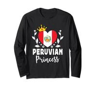 Peruvian Princess Peru Flag Proud Peruvian Girl Maglia a Manica