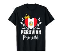 Peruvian Princess Peru Flag Proud Peruvian Girl Maglietta