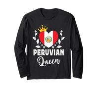 Peruvian Queen Peru Flag Proud Peruvian Woman Maglia a Manica