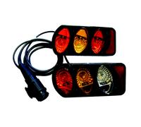 Peruzzo 2 fanali NERI con cavo e spina 13 poli PURE INSTINCT art.708 Nero