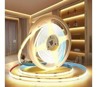 PERVADEO Striscia LED COB 24V Autoadesiva, 5M Strip LED Flessibile Bianco Caldo 3000K 320LEDs/M Strisce LED Adesiva Tagliabile Per Casa Camera Cucina(Senza Alimentatore)