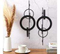 Peryiter 2 pezzi piccoli in metallo astratto arte da parete 15,7 pollici geometria in metallo minimalista decorazione da parete singola linea arte sculture verticali geometriche moderne da appendere