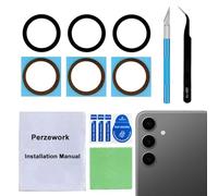 Perzework 2 set di lenti di ricambio per fotocamera posteriore Samsung Galaxy S24 FE 6,7 pollici, con adesivo preinstallato e kit di riparazione