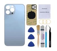 Perzework OEM Cover posteriore in vetro di ricambio per iPhone 13 Pro Max 17 cm tutti i vettori con manuale di installazione e kit di strumenti di riparazione professionale (Sierra Blue