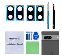 Perzework Set di 2 lenti di ricambio per fotocamera posteriore Google Pixel 7A con adesivo preinstallato e kit di riparazione