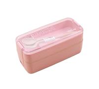PERZOE Contenitore per alimenti da viaggio Contenitore per il pranzo da ufficio 2 in 1 impilabile Bento Box a doppio strato per adulti con scomparti contenitori per la preparazione dei pasti rosa