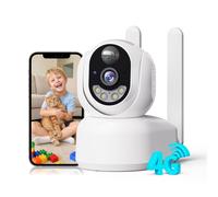 PESAIR 4G LTE Telecamera Interno con SIM 2K 360° PTZ Telecamera Senza WiFi