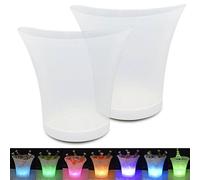 PeSandy Secchiello per Ghiaccio LED, 5L Portaghiaccio con Cambio 2 Pezzi, Fiore