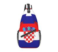Pesca 02 Borsa a tracolla Croazia Bandiera Croazia Zaino a tracolla Zaino da giorno Borsa da trekking casual Borsa zaino croato per esterno