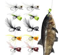 Pesca a Mosca Popper | Set Esche da Pesca Popper per Fly Fishing | Accessori Multifunzionali per Acqua adatte a Spigole Salmoni Trote Pesce Luna