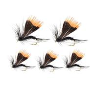 Pesca a mosca secca, mosca con gancio volante - Volare per la pesca a mosca | Kit assortito di per pesca a mosca, 5 pezzi, per bar, trota, salmone, gancio a mosca, esca
