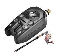 Pesca Allarme, Pesci Morso Suono Tono di Allarme Sensore Elettronico con Indicatore LED per la Pesca Notturna d'altura Pescatore Principianti Dilettanti(Nero