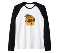 Pesca (Apricot) con Frutta Occhiali da Sole Maglia con Maniche Raglan