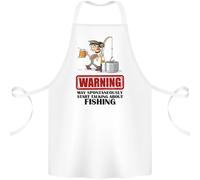 Pesca Avvertimento May Avvio Parlando Divertente Cotone Grembiule 100% Biologico