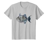 Pesca Balestra | Pesce Balestra Maglietta, Bambini, Argento, 10 Anni