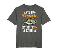 Pesca Bambino Nato per Pescare costretto ad Andare a Scuola Maglietta