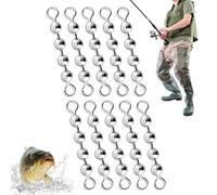 Pesca con catena di perline, 10 pezzi in acciaio inossidabile per pesca alla traina per gatto, girelle con catena di perline da con rotazione a 360 gradi, attrezzatura premium per pescator