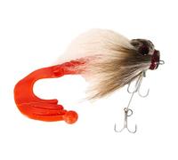 Pesca con esca artificiale per capelli di cervo, esca per mouse, grub morbido, ami superficiali, per luccio, 85 g, per luccio bianca.