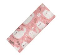 Pesca Cute White Cats Spring stampato non tossico yoga mat spessore 1 mm per le donne antiscivolo, con nastro per borsa da yoga para ejercicio 180,3 x 66 cm