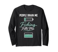 Pesca da Solo Pescatore introverso Tranquillo Pescatore Solitudine Maglia a Manica