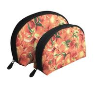 Pesca deliziosa, Borsa per trucco a conchiglia Portamonete da donna Borsa da toilette piccola Borsa per cosmetici 2 pezzi